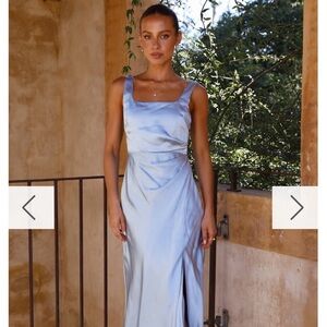 Billy J Blue Satin Dress (Alaria)